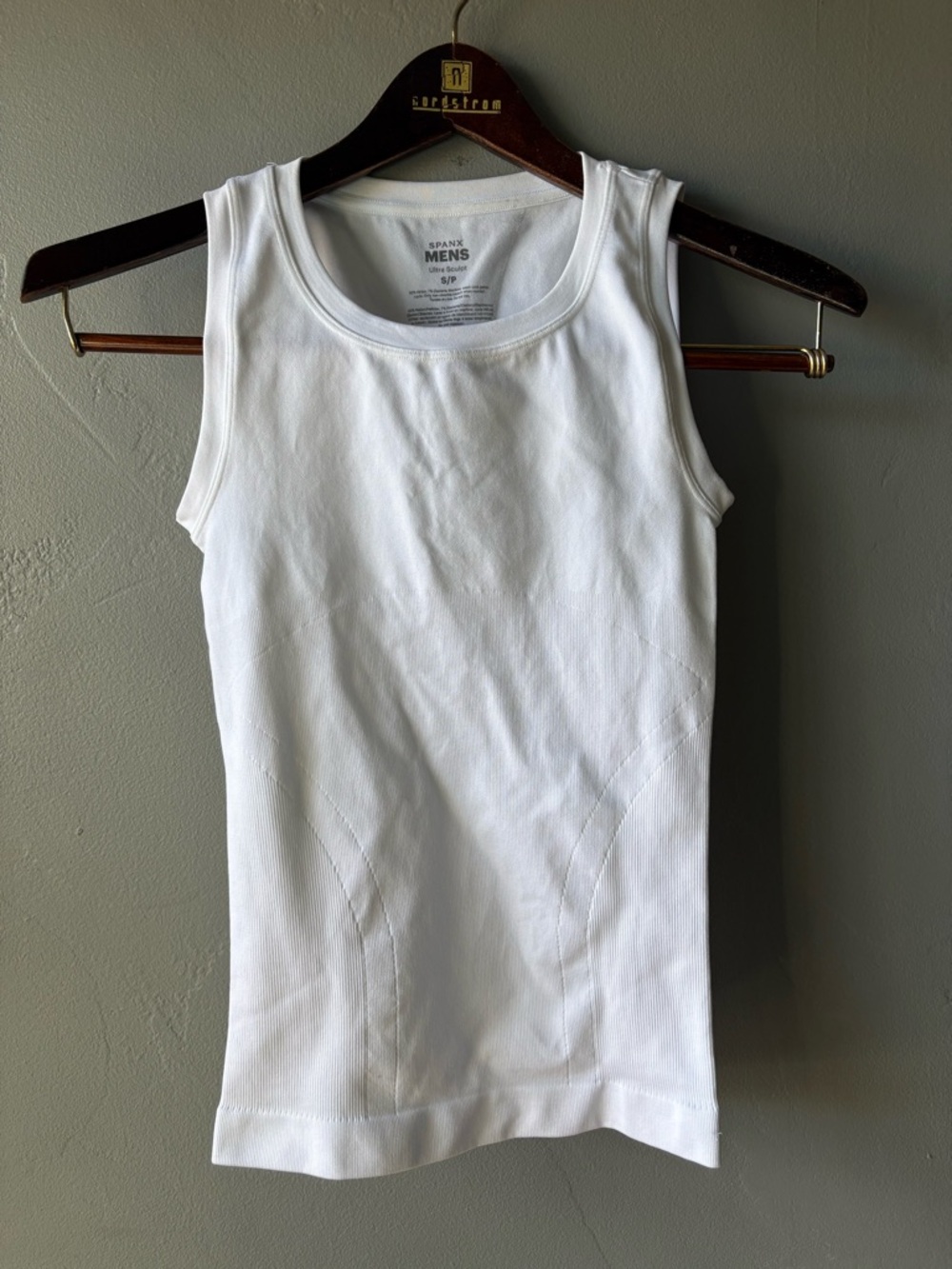 SPANX Ultra Sculpt Seamless Men's Tank Top White ~ Size S